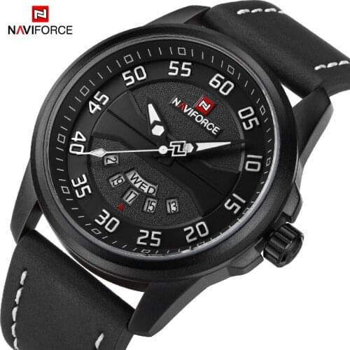 Naviforce Watches Top Brand Luxury Brand Leather Strap Wrist Watch Quartz Date Clock Man Waterproof Calander Relogio Masculino
