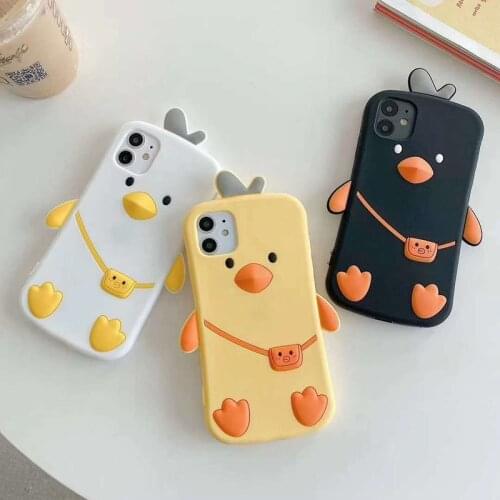 Cute Cartoons Backpack Duck For Xiaomi Redmi 9 Note 8 Note 8 Pro Note 7 Note 7 Pro K30 Pro K30i Silicone Shockproof Cover Coque