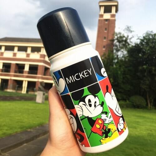 Disney Children Thermos Cup Mickey Princess Cartoon Stainless Steel Feeding Student Convenient Outdoor Sports Insulation Bottle