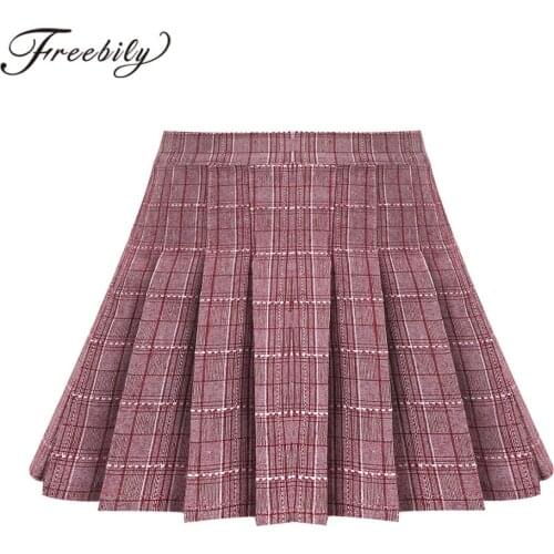 Kids Girls Jazz Dance Costume Student Pleated Skirt Dance Short Skirt A-line Plaid Skirts Dancewear School Cheerleader Uniform