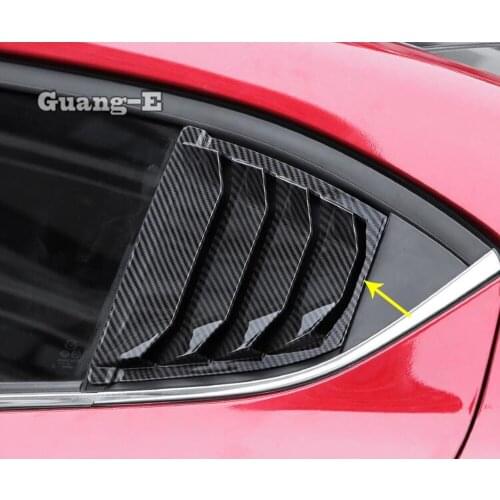 For Mazda 3 Mazda3 Axela M3 2019 2020 2021 Car Cover Trim Body Black Rear Back Door Window Shades Blinds Sticks Frame 2pcs