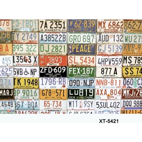 HUAYI Custom Backdrop For Boy Photography American vehicle/motor Car number/License Plates Different State Art Studio Background