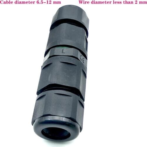 IP68 3 core 16A 250V Core Waterproof Connector Adapter Screw Locking Cable Industrial Electrical Wire Connector Plug Black