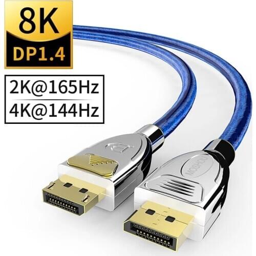 Displyport DP 1.4 Cables Support 8K 60Hz 4K 144@Hz 120Hz MOSHOU Display Stream Compression HDR thunderbolt 2 DP to Mini DP