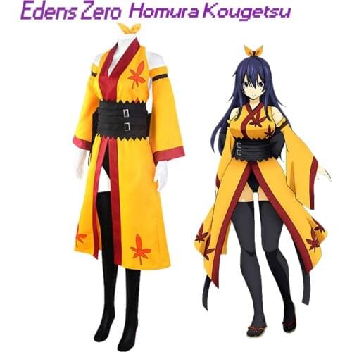 Kimono Anime Edens Zero Cosplay Homura Kougetsu Cosplay Costume Womens Sexy costumes Halloween Christmas Carnival Anime clothes