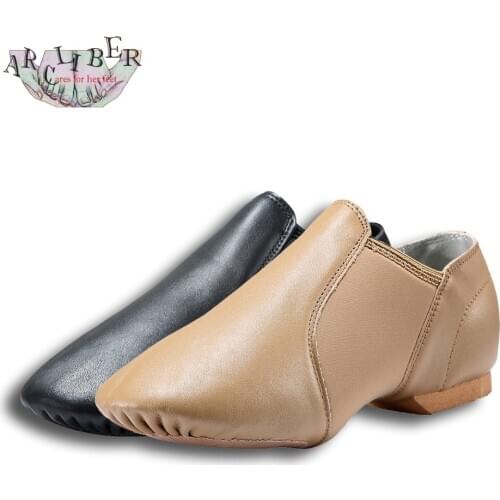 Jazz dance shoes Slip on genuine leather for girls ,kids , child,soft sneakers for salsa,modern jazz dance professional concert