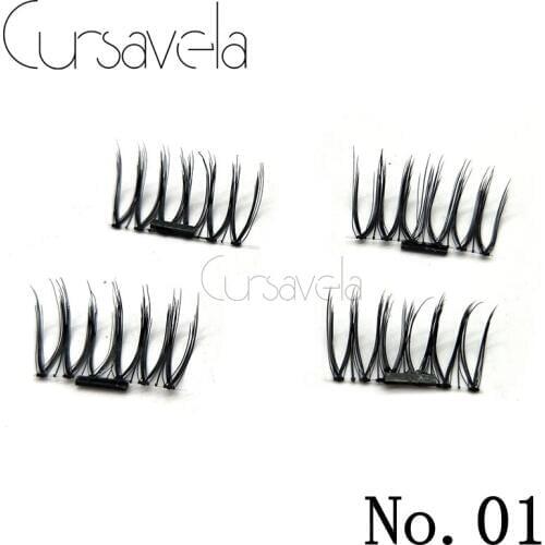 Magnetic eyelashes Fake Eyelash Handmade Black False Eyelashes Magnet Lashes ECT001 (1