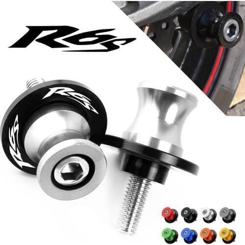 6mm For Yamaha R6 YZF R6 R6S YZF-R6 Y YZF-R6S 1999 2000 2001 Motorcycle Swingarm Sliders Spools Paddock Stand Bobbins Swing Arm