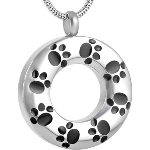 MLN8084 Paw Print Urn For Ashes Pet Dog/Cat Memorial Cremation Keepsake Urns Pendant Urn Necklace Hold Ashes