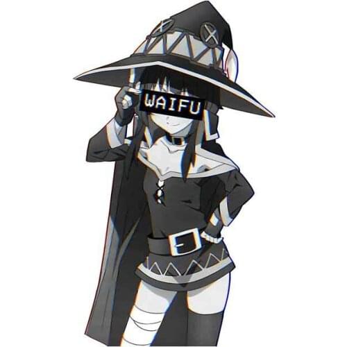 Dawasaru for Megumin Waifu Black Witch Waterproof Motorcycle Anime Decoration Car Stickers Cartoon Surfboard Decal 13cm X 8cm