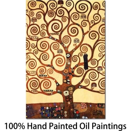 Gold painting Tree of Life Stoclet Frieze Gustav Klimt Oil reproduction Handmade High quality