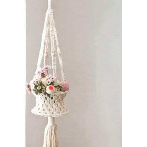 Nordic Hanging Basket Hand Woven Macrame Plant Hanger Tapestry Hanging Planter Baskets Flower Pot Net Garden Balcony Decor