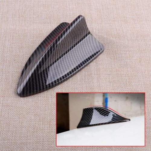 New Carbon Fiber Style Black Car Dummy Shark Fin Antenna Cover Radio FM/AM Decorate Trim Universal
