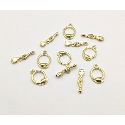 New Arrival! 50sets 18K Real Gold Plating Flower OT Connector for Handmade Necklace/Bracelet End DIY Parts Jewelry Accessories