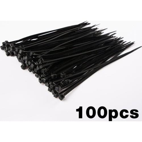 Nylon Cable Tie Width:3.5MM Self-Locking Plastic Warp Black Wire Zip 100PCS Strapping Industrial Fasteners