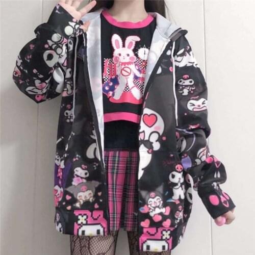 Autumn Thin Hoodies Cute Kpop Women Men Harajuku Sweatshirts Japan Kawaii Hoodie Pocket Casual Pullovers Tops Kawaii Hoodies