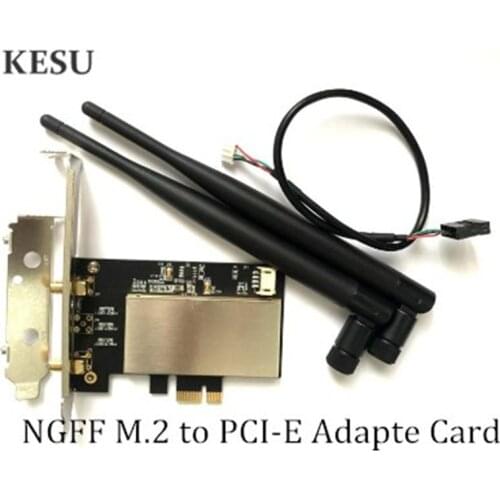 NGFF M.2 to Pice PCI-E adapter card board for intel 7260 8260 9260AC Wireless wifi card half or full bracket