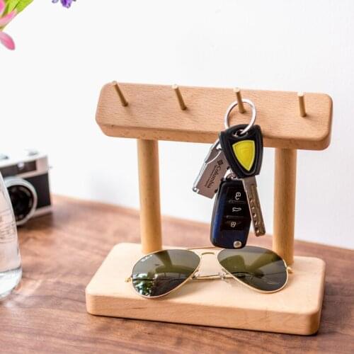 Shelf Solid Wood Key Storage Porch Decoration Shelf Creative Living Room Entrance Key Rack Desktop Storage Box