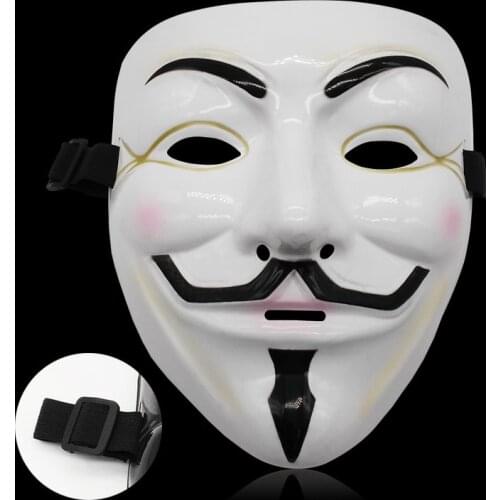 Adjustable V for Vendetta Mask Halloween Xmas Masquerade Scary Party Supplies Cosplay Costume Accessory Props Anonymous Masks