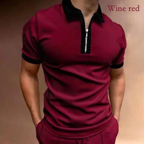 New Men Polo Shirt Men Zipper Casual Fashion Polo Shirt Male Short Sleeve Breathable Patchwork High Quality Polo For Men Clothes
