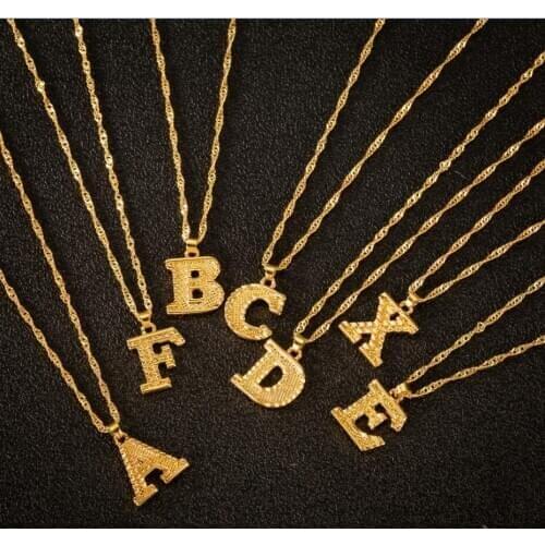 Sasusp A-Z Initial Pendant Necklace Classic Letter A B J C-Z Big Alphabet Necklace Women Men 2020 Best Gift for Friend