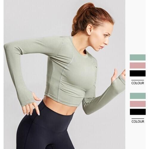 Sexy Crop Top Seamless Long Sleeve Yoga Top Sport Top Fitness Women Gym Top Sport Shirt Women Workout Tops For Women Yoga Shirt