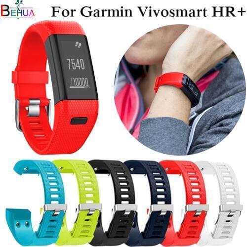 Sports Silicone Watch Band Wrist Strap Bracelet For Garmin Vivosmart HR+ Smart Fitness Watchband Watchbands Strap Bracelet