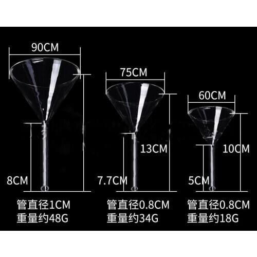 75 mm Triangle Funnel,Short Tube Funnel,Lab Glassware,High Borosilicate Glass Funnel for Chemical Laboratory