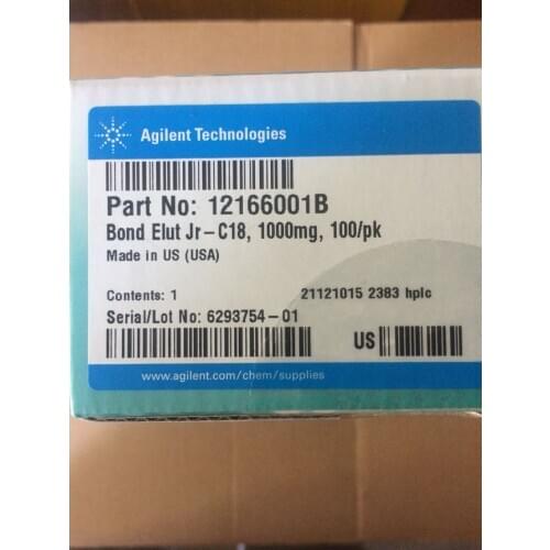 For Bond Elut Jr-C18 1000mg 100 pk Catalog No. 12166001B