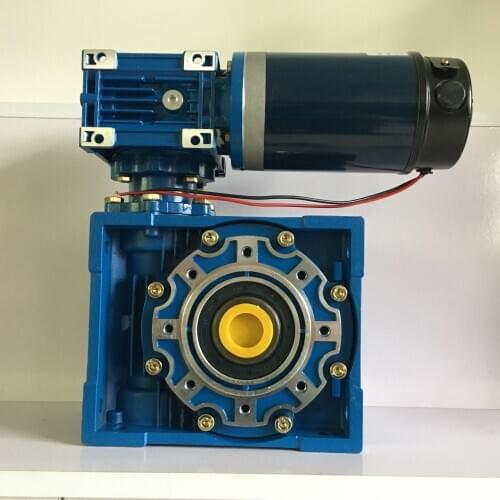 High effciency 12V 24V 48V dc motor 150W 230W 370W with double worm gearbox NMRV30-NMRV50