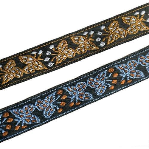 ZERZEEMOOY 14MM 7YARD/LOT SINGLE FACE Butterfly Jacquard Ribbon QDZD19050902