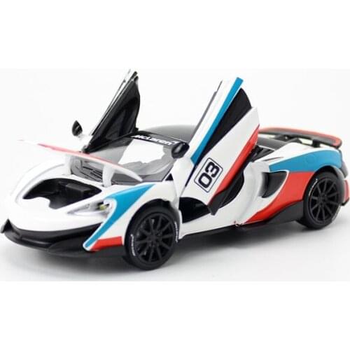 1:32 Scale/Diecast Metal Toy Model/Mclaren 600LT Racing/Sound & Light Racing Car/Pull back/Doors Openable Educational Collection