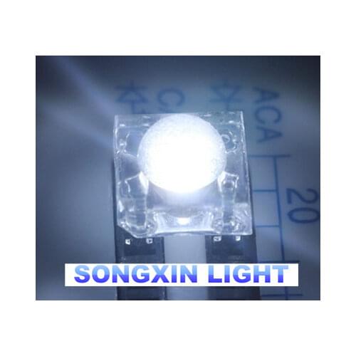 100pcs 5mm Clear Lens Piranha LED Diode Round Top Super Flux White Transparent Light Emitting Diode LED Lamp