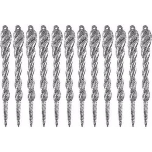 12PCS 13*1.4cm Simulation Ice Xmas Tree Hanging Ornament Fake Icicle Props X-mas Decor Christmasaccessories