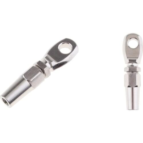 2pieces 316 Stainless Steel Marine Swageless Eye Terminal For 6mm Wire Rope
