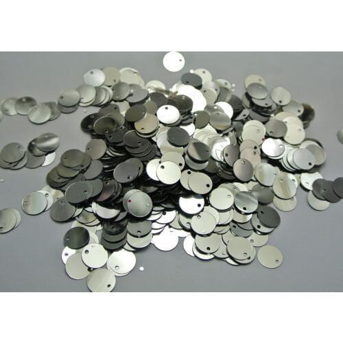 2000 Silver Flat Round loose sequins Paillettes Top Hole 10mm sewing Wedding craft