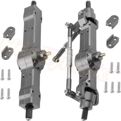 2p Aluminum Metal Front & Rear Bridge Axle Gear Box Set For WPL C14 C24 B14 B24 B16 B36 Ural 1/16 RC Car Military Truck Crawler