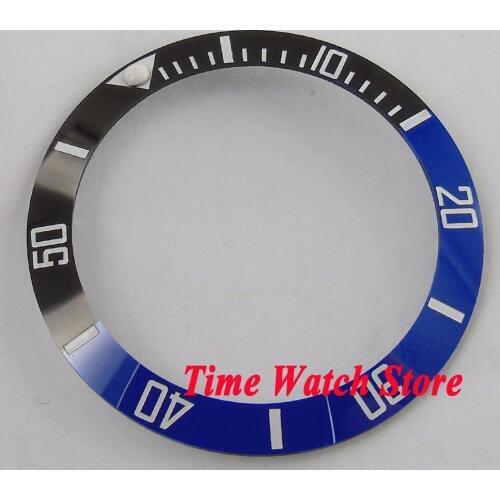 38mm white mark black blue ceramic bezel insert for 40mm mens watches 26A