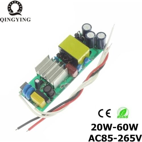 5pcs 20W-60W No Flicker High Quality LED Driver Contant Current High Power Factor Lighting Transformers For Lamp Power Supply