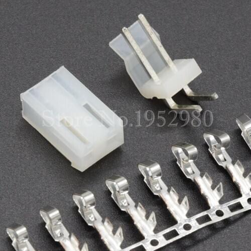 50Set/Lot CH3.96 Connector 2Pin 90 Degree 3.96mm Pin Header 3.96-AWG + Terminal + Housing