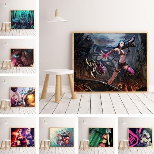 DIY 5D Diamond Painting League of Legends Jinxe Cross Stitch Kit Full Drill Embroidery Mosaic Art of Rhinestones Home Decor Gift