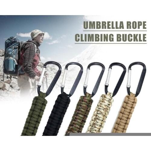 Safety Survival Gear Tactical Military Strand Cord Parachute Rope Keyring Carabiner Kits Lanyard Keychain Outdoor Tools Random