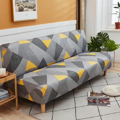 Spandex Folding Sofa Bed Cover Without Armrest Futon Armless Sofa Slipcovers for Living Room Cushion Couch Furniture Protector