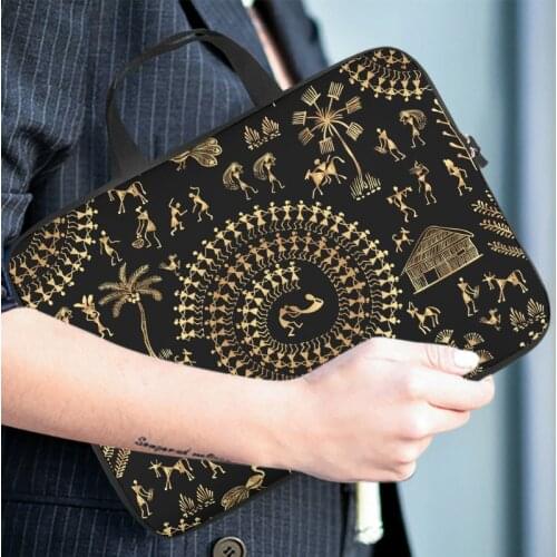 Egypt India Pattern Black Tablet Sleeve Personalized Printed Laptop Case Dust-proof Neoprene Laptop Computer Cover