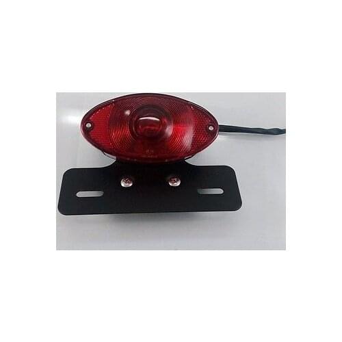 Black Retro Oval Brake Tail Light for Harley Honda Kawasaki Suzuki Yamaha Quad