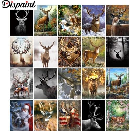 Dispaint Square Round Drill 5D Diamond Painting Environmental Crafts Full Diamond Embroidery "Animal deer scenery" Home decor