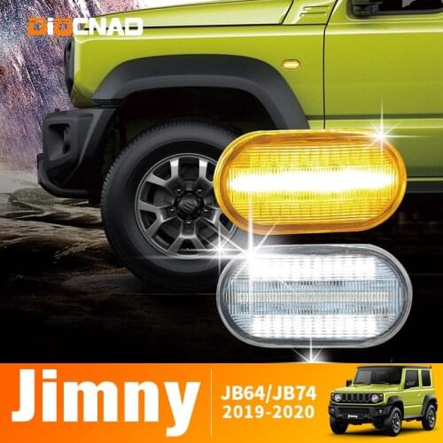 For Suzuki Jimny JB64 JB74 2019-2020 2x LED Side Marker Light Assembly Flowing Turn Signal Light+Daytime Running Light DRL Lamp