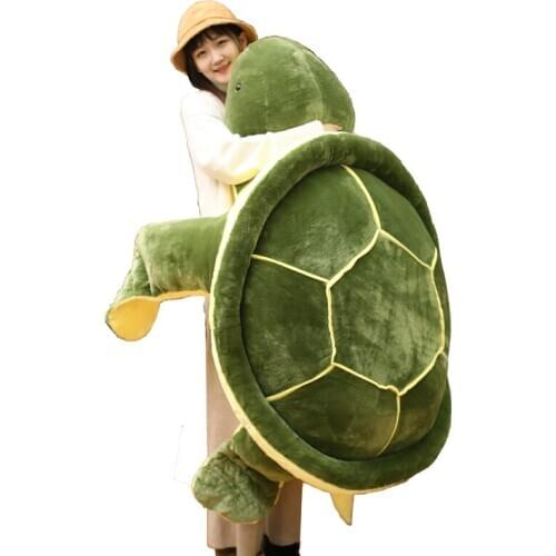 Dorimytrader Large Animal Tortoise Plush Toy Huge Cartoon Turtle Pillow Sofa Tatami Xmas Gift Decoration DY61833