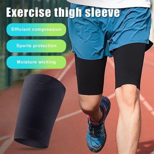 Thigh Sleeve Men Women Compression Thigh Sleeve Adjustable Leg Brace Support Wraps For Sports Running Basketball