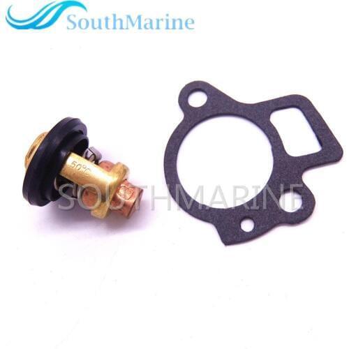 Boat Engine 6H3-12411-00 6H3-12411-10 Thermostat and 62Y-12414-00 6H3-12414-A1 Gasket for Yamaha 2-Stroke 50G 60F 70B 50 60 70HP